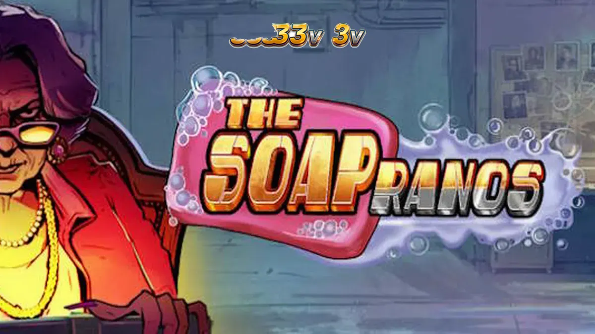 Tampilan visual slot Soapranos dengan elemen neon dan suasana intens