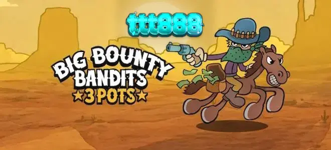 Tampilan visual slot Big Bounty Bandits: 3 Pots dengan tema Wild West yang penuh warna.